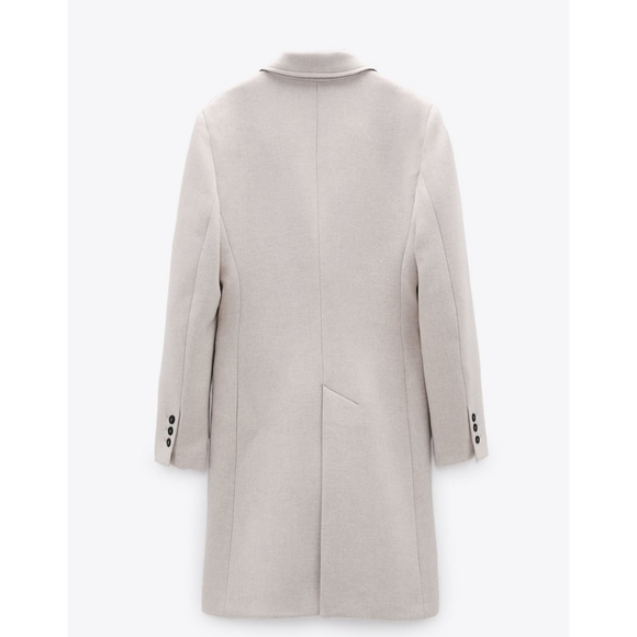 NWT ZARA WOOL COAT STONE COLOR - Picture 4 of 15